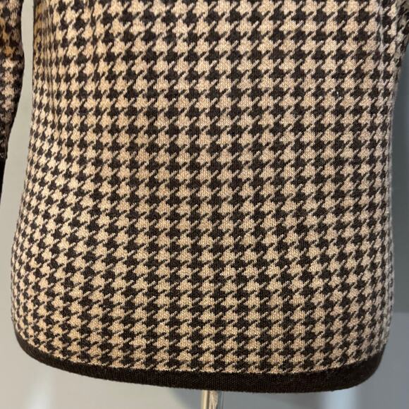 Talbots 100% Merino Wool Houndstooth Boat Neck Sweater 3/4 Sleeve, Size S Petite - Picture 6 of 7
